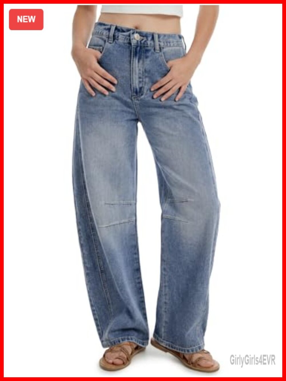 SEVEGO Barrel Jeans Women Tall 34 Inseam Wide Leg Relaxed Fit Cropped Denim